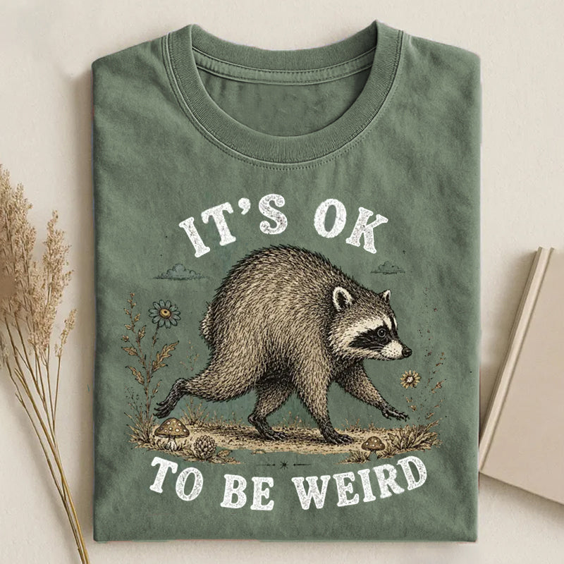It's OK To Be Different T-shirt, Jimothy Raccoon Graphic Tee Art Draw Shirt B-00140