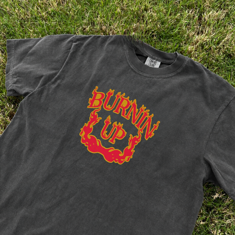Retro The Burning Up Music Printed T-shirt, Festive 2000s Pop Rock Shirt B-0068