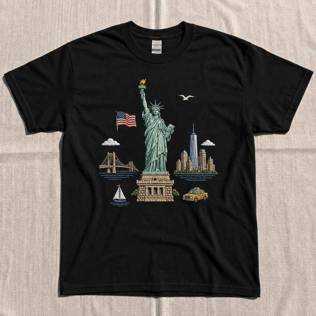 STATUE OF LIBERTY EMBROIDERED TEE BS-00001