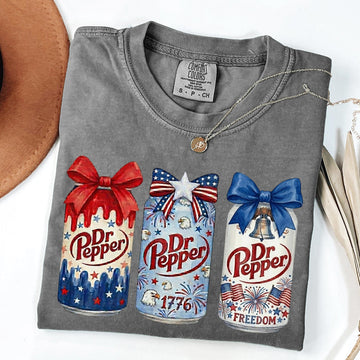 PATRIOTIC SODA T-SHIRT, 4TH OF JULY TEE FOR WOMEN SHIRT HHUE - 116