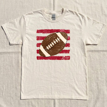 Striped Football Ball Printed Graphic TShirt, Football Season, Game Day Gift B-0072