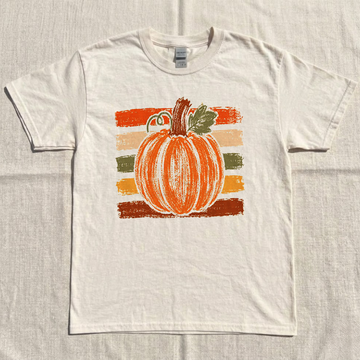 Take Me To The Pumpkin Patch Striped Printed Tshirt, Preppy Fall Autumn Pumpkin Design, Girly Halloween Outfit B-0071