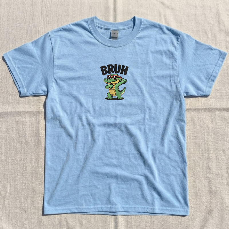 Alligator Bruh Embroidery Design Tshirt, Back to school Gift B-0091