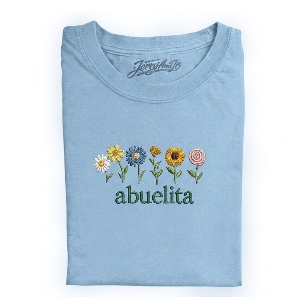ABUELITA FLOWER GARDEN EMBROIDERED TEE CT-0045
