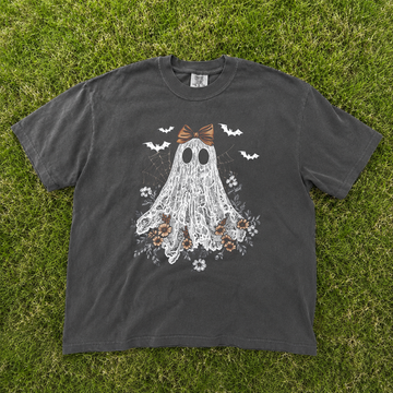 White Lace Ghost with Cobwebs Tshirt B-00173