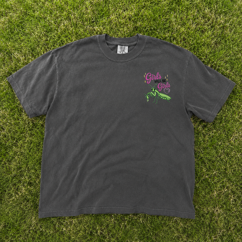 Girls Will Be Girls Embroidered Tee, Funny Animal Shirt Gift B-0061