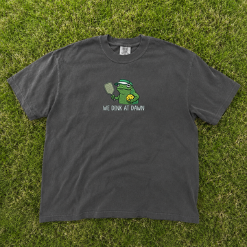 We Dink At Dawn Pickleball Frog Funny Shirt, Embroidered Frog Meme Tee, Gift Sport Lover B-0039