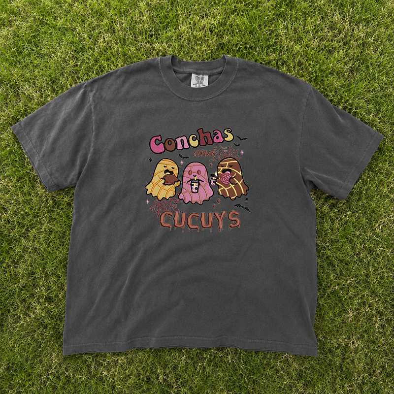 Conchas And Cucuys Spooky Embroidery Design Tee B-0044