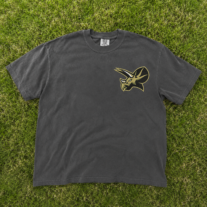 Triceratops Head Bold Mascot Embroidery Design Tshirt, Game Day Sporty Team B-00103