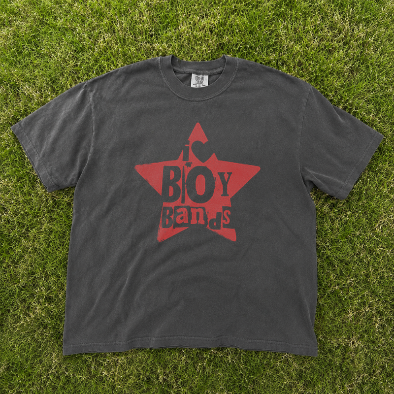 I Love Boy Bands Washed TShirt, Concert Tour Festival For Music Lover, Rave Party Summer Distressed Tee B-0069