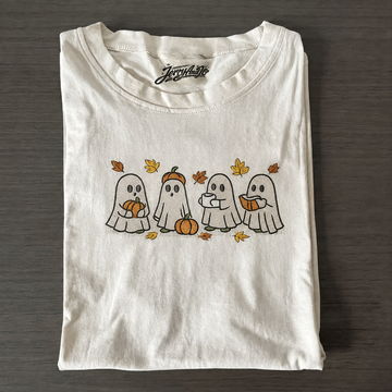 COZY FALL GHOSTS EMBROIDERY SHIRT AV-0007
