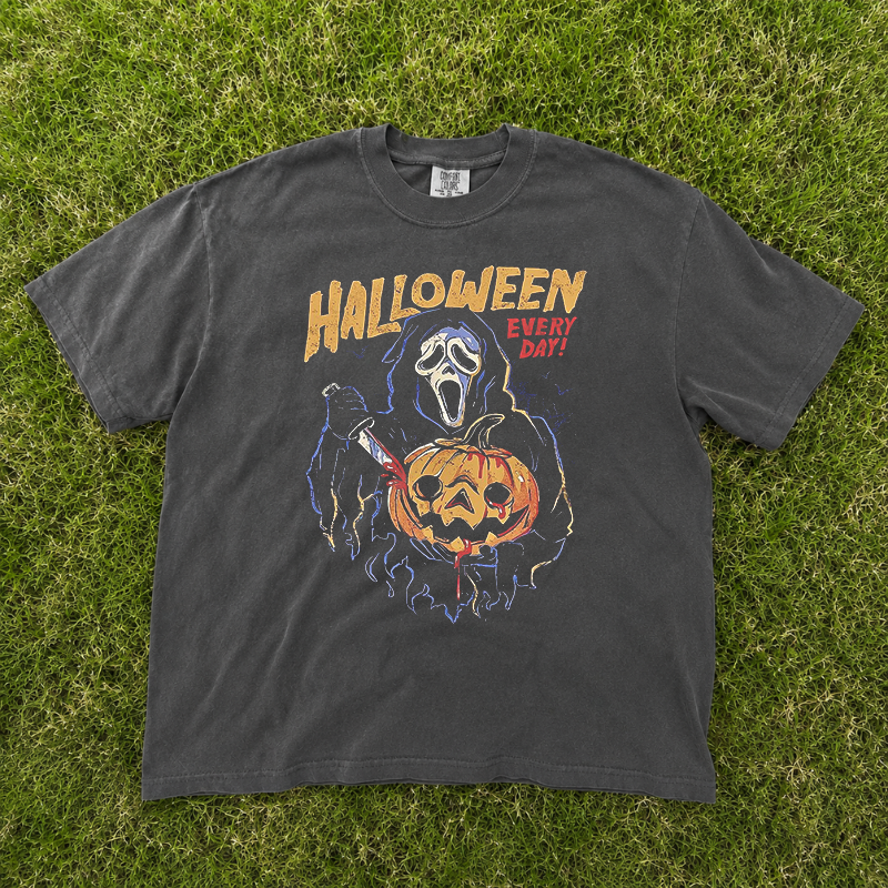 Halloween Everyday Scary Pumpkin Tshirt, Ghostface Graphic Tee, Horror Fan Gift B-00163