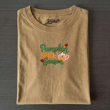 PUMPKIN SPICE SEASON FALL EMBROIDERED SHIRT AV-0025