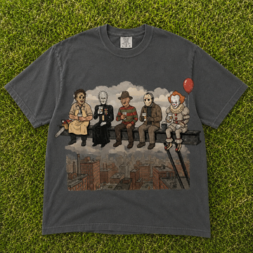 Horror Movie Characters Lunch Atop A Skyscraper Vintage T-Shirt CT-0109