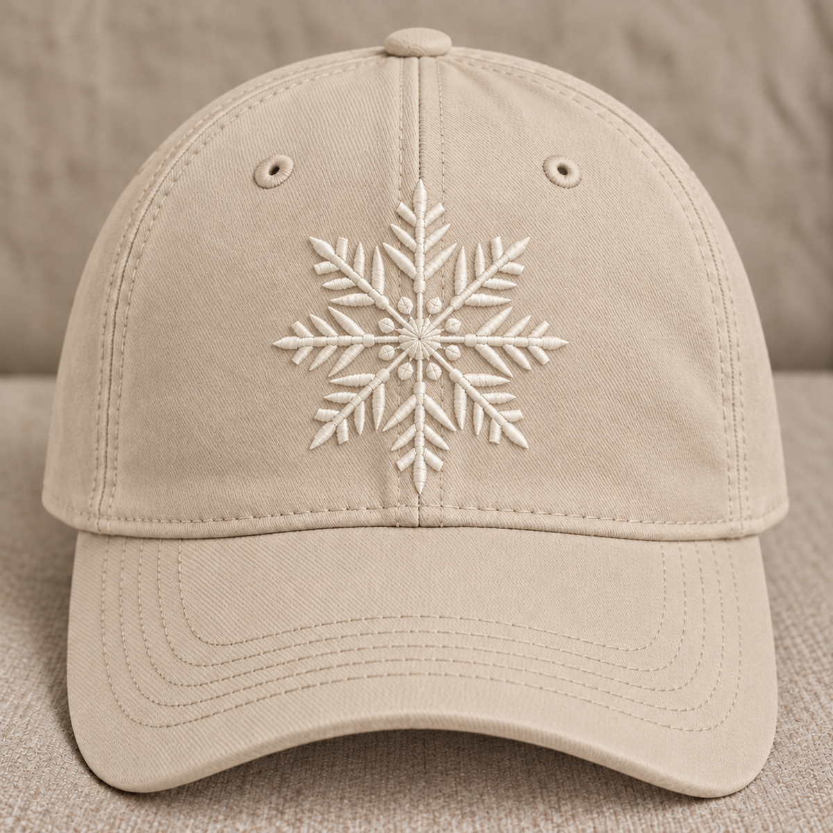 NAVY BLUE SNOWFLAKE EMBROIDERED BASEBALL CAP BS-0047