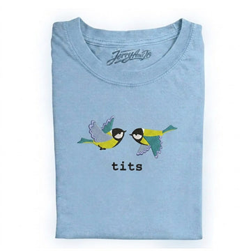 EMBROIDERED FUNNY BIRDS TITS SHIRT HHUE - 015