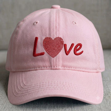 FINGERPRINT HEART LOVE EMBROIDERED DAD HAT BS-0025