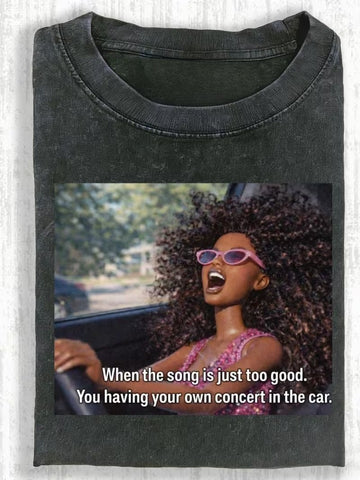 FUNNY MUSIC LOVER T SHIRT CAR SINGING TOP LL - 157