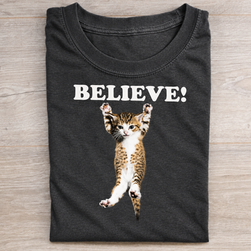 Believe Cat Hang In There SHIRT HHUE - 157