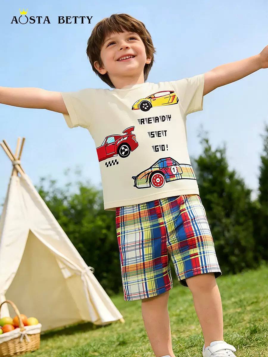 Boys 2-Piece Racing Car Outfit