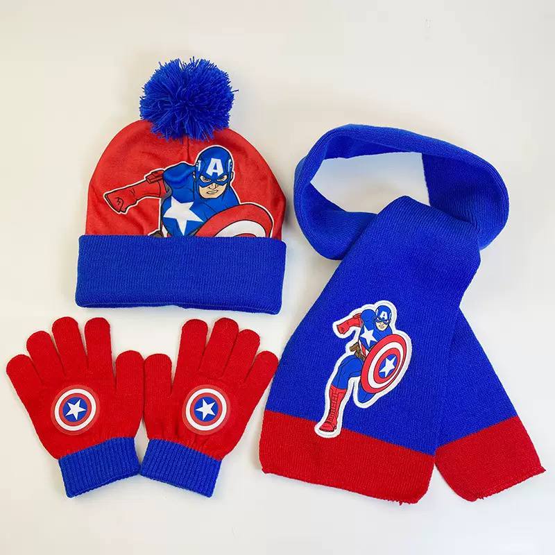 Kids Superhero Winter Hat Scarf Gloves Set