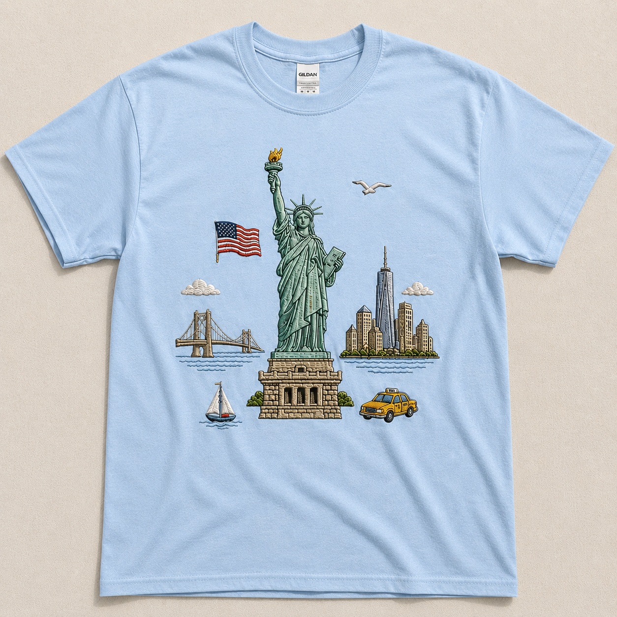 STATUE OF LIBERTY EMBROIDERED TEE BS-00001