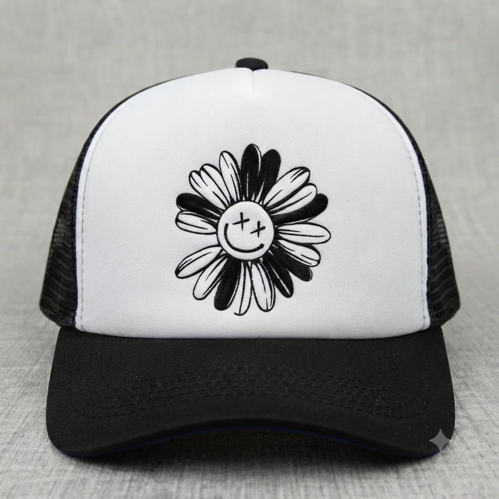 SMILEY DAISY TRUCKER HAT BS-0006