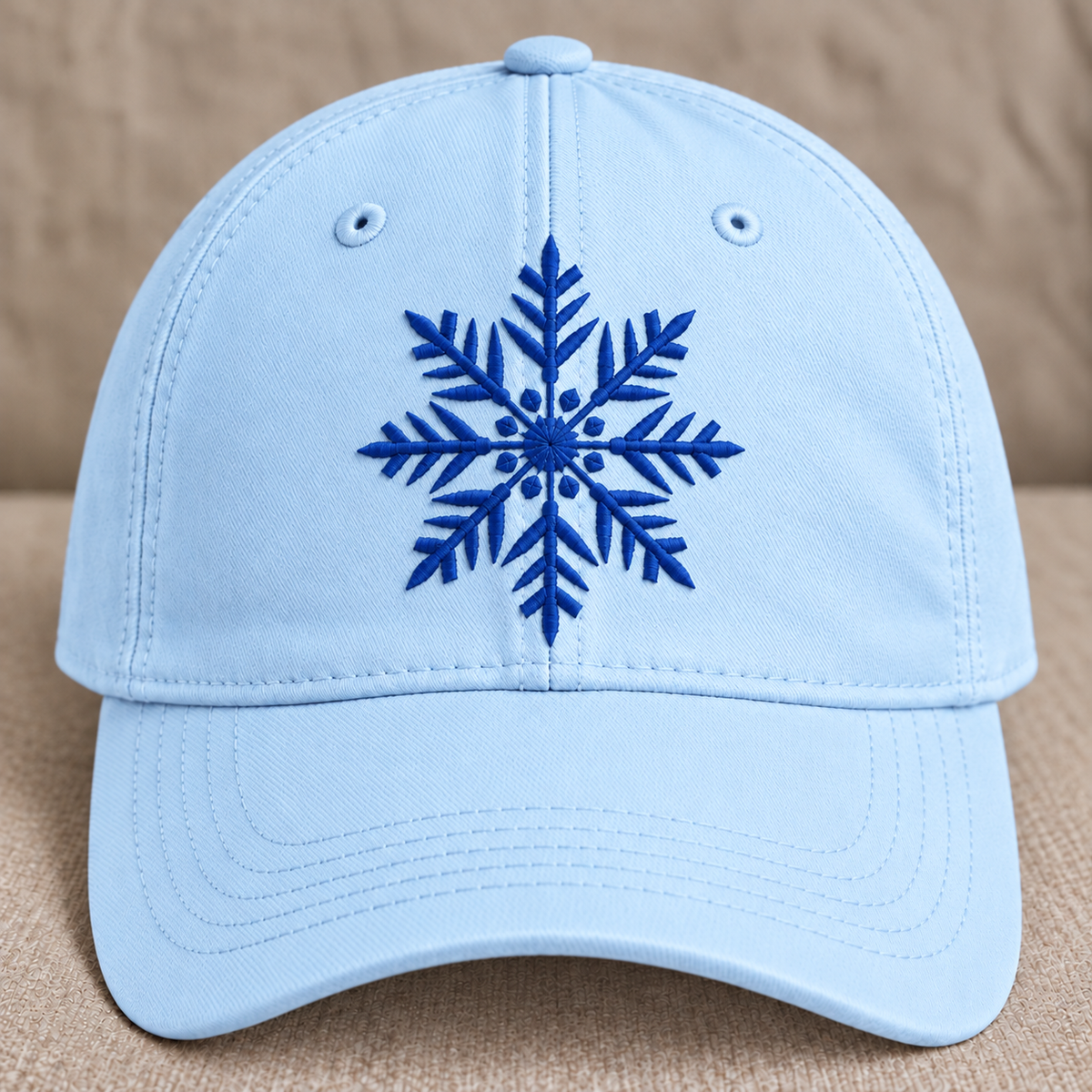 NAVY BLUE SNOWFLAKE EMBROIDERED BASEBALL CAP BS-0047