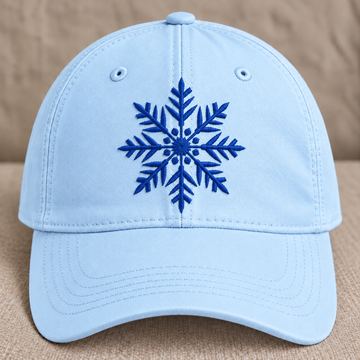 NAVY BLUE SNOWFLAKE EMBROIDERED BASEBALL CAP BS-0047