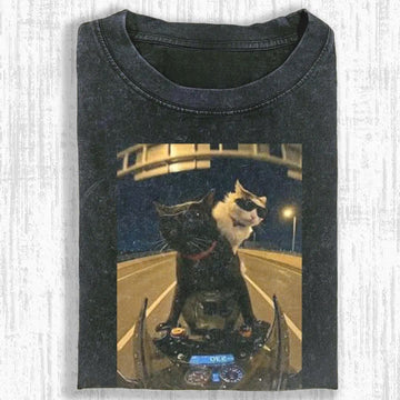 VINTAGE CAT T-SHIRT LL - 0149