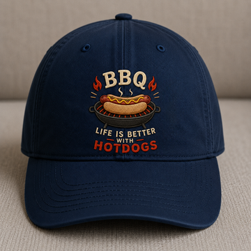 BBQ LIFE IS BETTER WITH HOTDOGS EMBROIDERED HAT BS-0037
