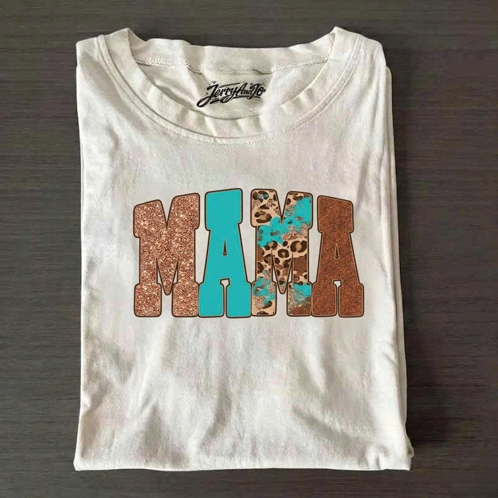 RETRO MAMA VARSITY STYLE WESTERN TSHIRT OR SWEATERSHIRT LL - 0129