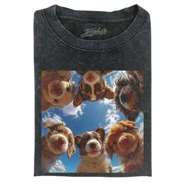 CUTE PUPPIES LOOKING DOWN GRAPHIC TEE FUNNY DOGS  SHIRT  LL - 0132