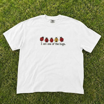 I AM ONE OF THE BUGS CUTE LADYBUG FUNNY INSECT EMBROIDERED TEE CT-0070