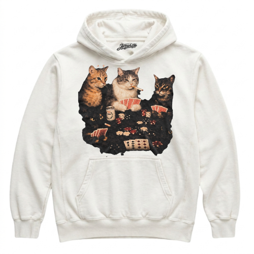 FUNNY GAMBLING CAT GRAPHIC SHIRT NN-0002