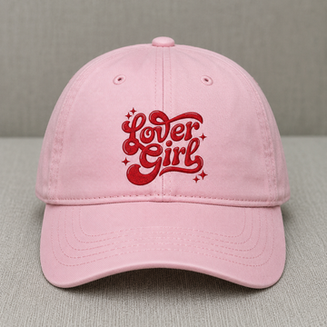 LOVER GIRL EMBROIDERED PINK DAD HAT BS-0038