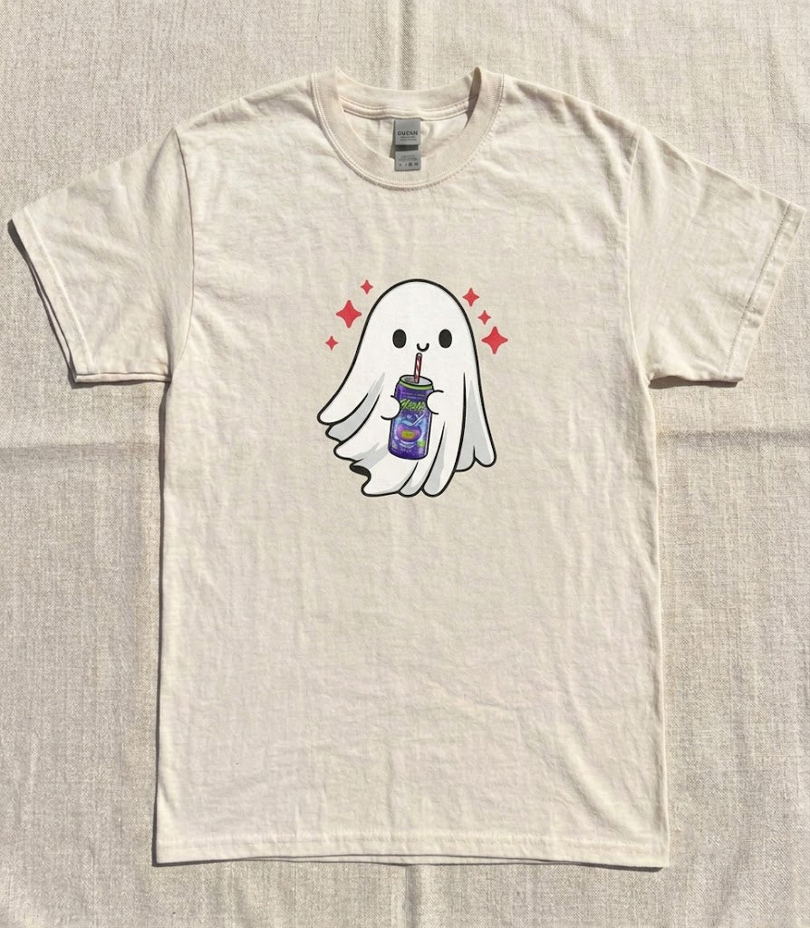 FUNNY SPOOKY SKELETON GHOST HALLOWEEN T-SHIRT HHUE - 077
