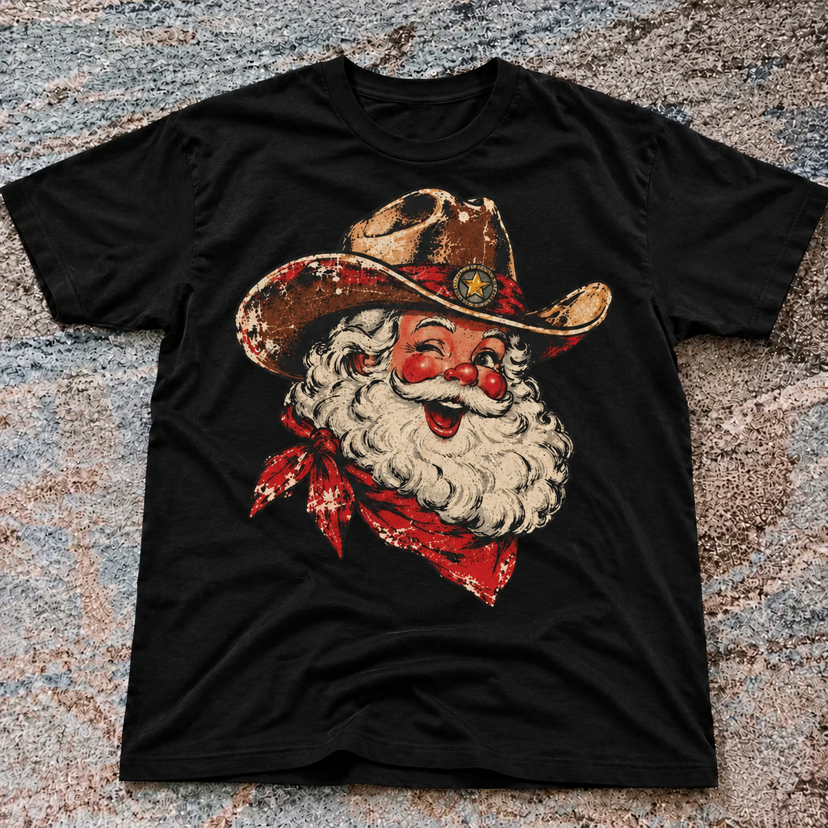 Cowboy Santa Claus Western Christmas Holiday SHIRT HHUE - 172