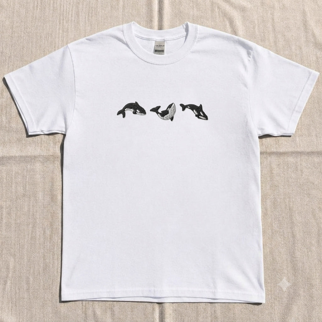 Embroidered Orca Trio T-shirt AK-020