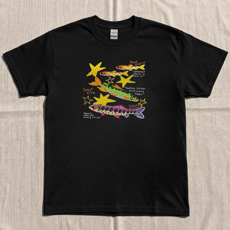 Embroidered Funny Fish T-shirt AK-022