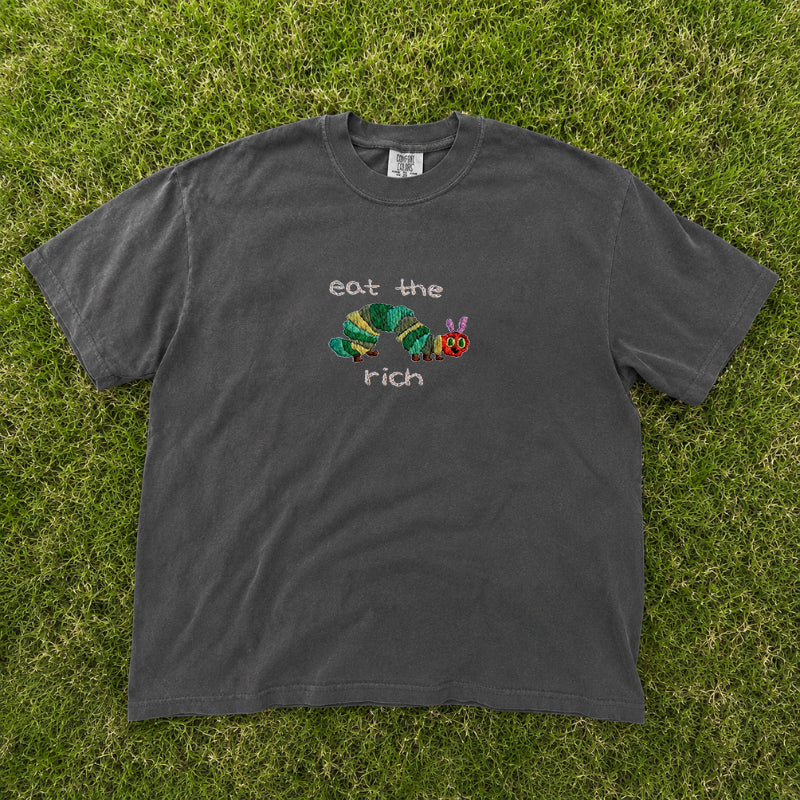 Embroidered Eat the rich T-Shirt AK-025
