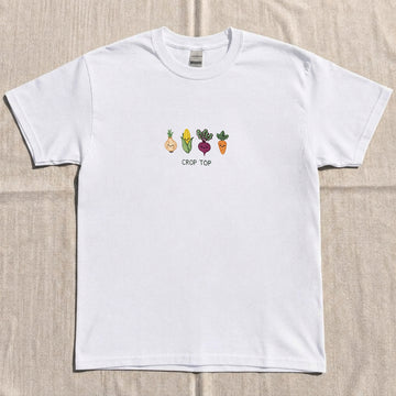 Embroidered Gardening Crop Top T-Shirt AK-028