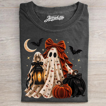 Cherry Ghost and Bat Graphic T-shirt Pumpskin Night Kawaii Ghost Shirt B-00169