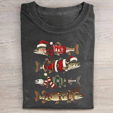 Christmas Trout Fishing T-shirt - MT-0006