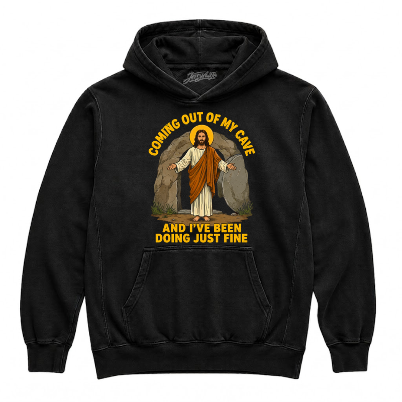 COMING OUT OF MY CAVE CHRISTIAN TEE LL - 0002