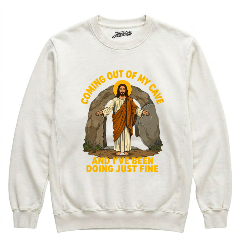 COMING OUT OF MY CAVE CHRISTIAN TEE LL - 0002