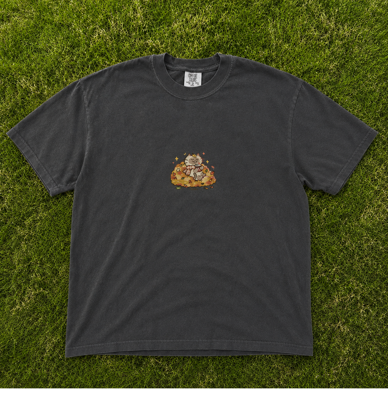 COZY AUTUMN CAT EMBROIDERED SHIRT AV-0073