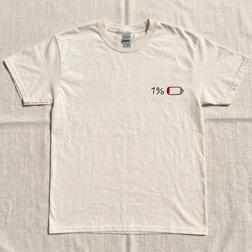Embroidered Low battery TShirt AK-013