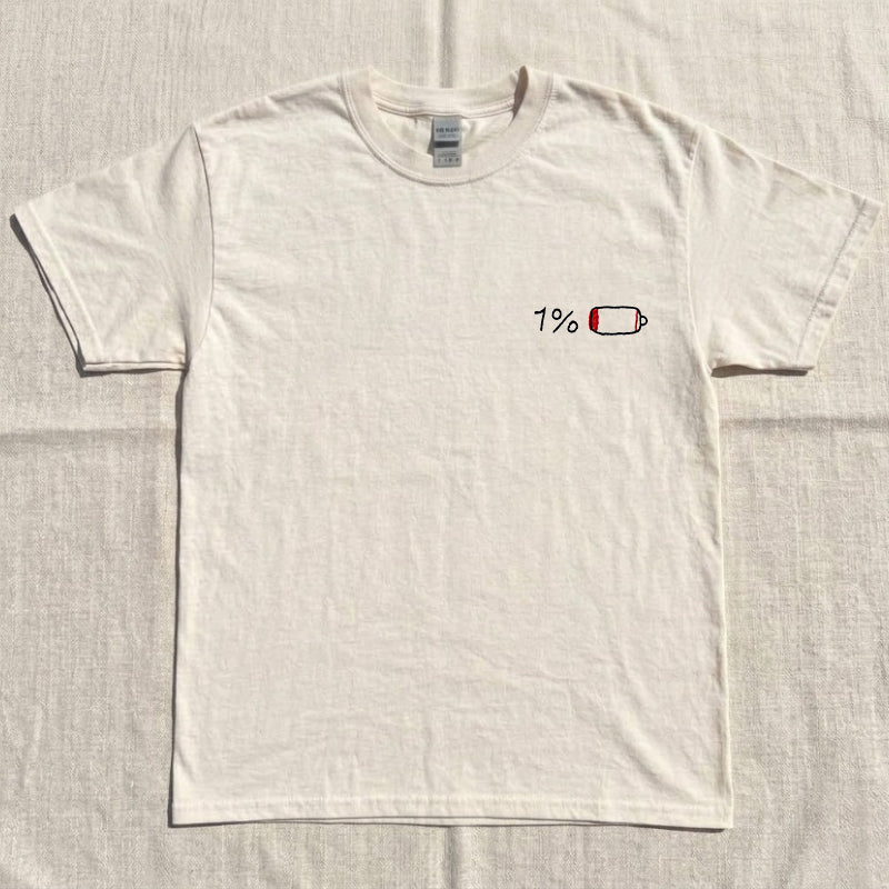 Embroidered Low battery TShirt AK-013