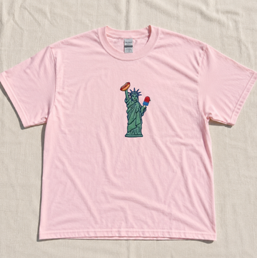 PATRIOTIC STATUE OF LIBERTY EMBROIDERED TEE TR-0062